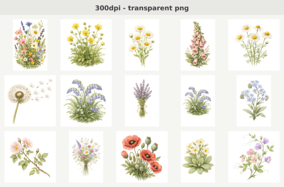 Download 15 Wildflower PNG Bundle - Premium Resources