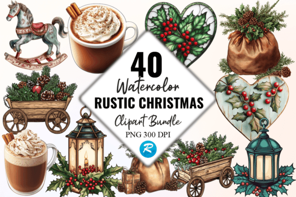 Download Rustic Christmas Clipart PNG Bundle - Premium Bundle