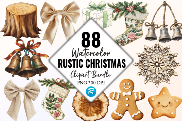 Download Rustic Christmas Clipart PNG Bundle - Premium Bundle
