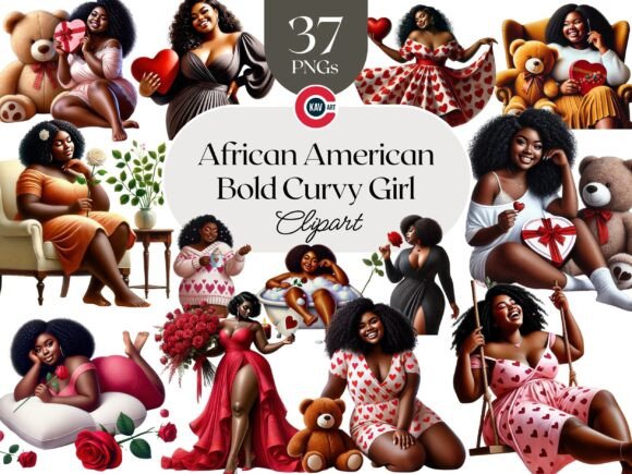 Download African American Curvy Girl Clipart - African Collection