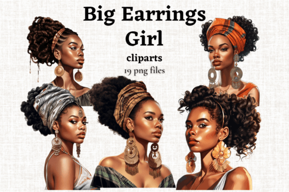 Download African American Girl with Big Earrings - African Collection